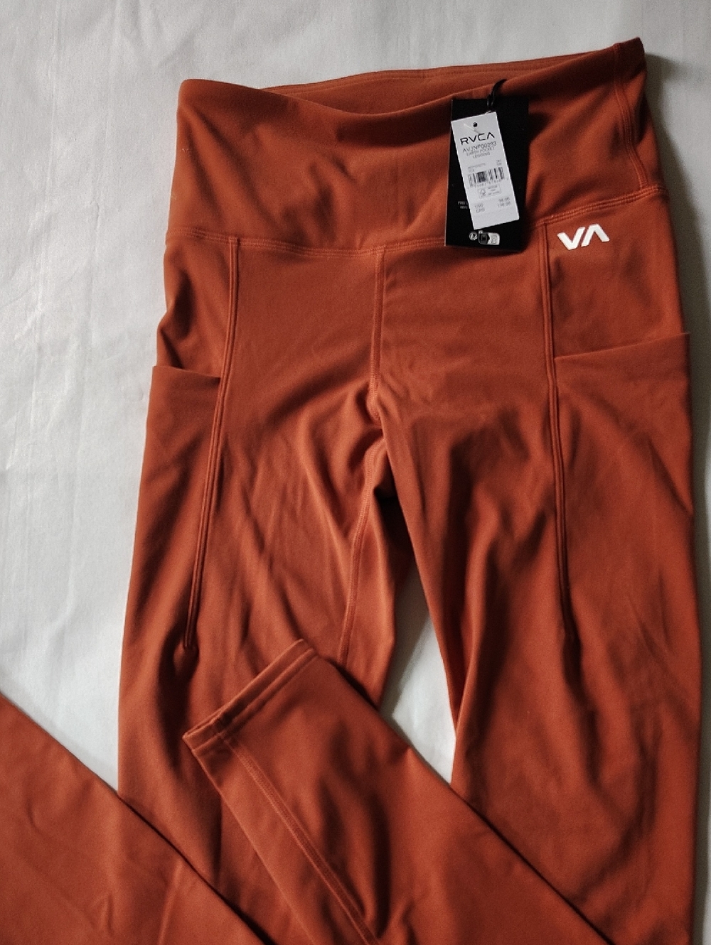 RVCA Women's High-Rise Earth Pocket Leggings in Burnt Orange Small